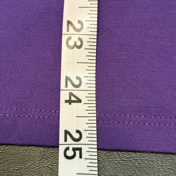 Talbots Vibrant Purple Blouse with Sheer Textured Sleeves size Large - Picture 9 of 12